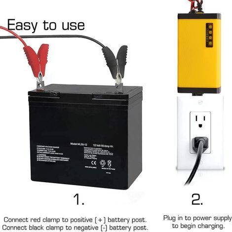 Chargeur de Batterie de Voiture 12V, Multifonctionnel, Intelligent, Affichage LCD, Entretien de Batterie Automobile, 220V (1/4)