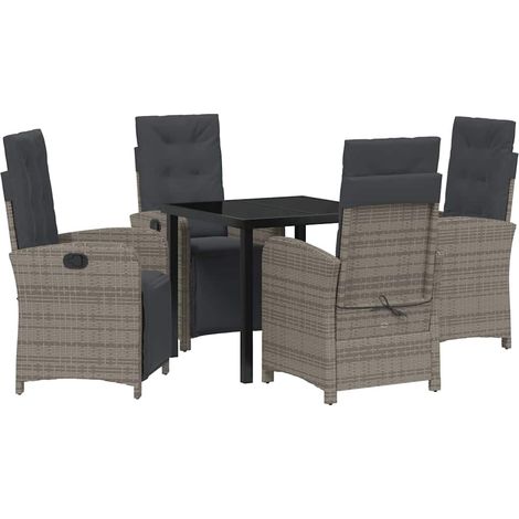 Maison Exclusive - Conjunto de Comedor de Jardín 5 pcs Gris ratán (1/5)