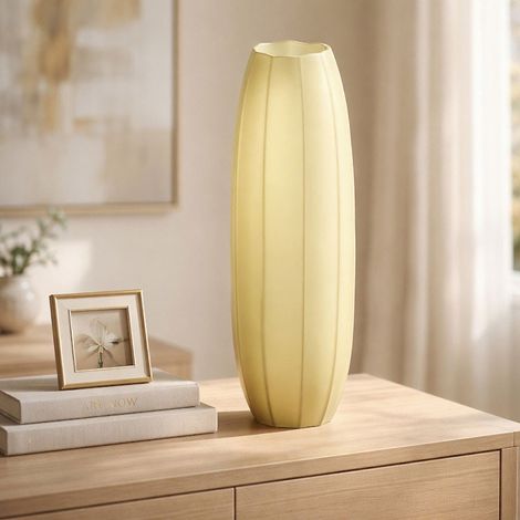Vase Tricia Vert Mat verre 13x13x62cm (1/4)