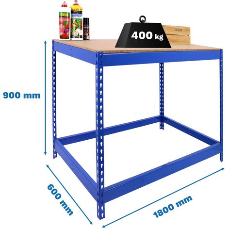 Simonrack Robuster blauer Metall-Arbeitsbock 900x1800 mm