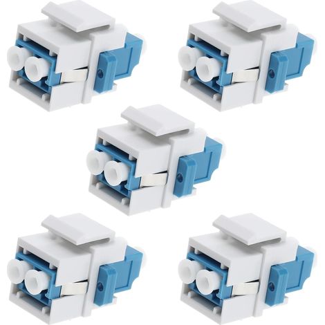 5pcs LC to LC Fiber Optic Coupler Multimode LC Fiber Optic Keystone Duplex 10GB F/F for Wall Plates Patch Panels Surface Mount Boxes (1/5)