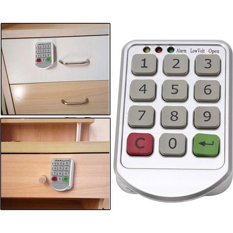 Serrure Électronique d'Armoire Intelligente avec Code, Panneau en Plastique ABS, Argent, pour Rangement Public ou Privé (1/5)