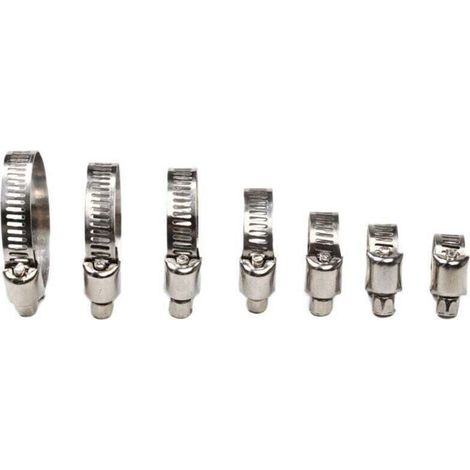 Collier De Serrage, Collier De Serrage Inox, 60 Pièces Collier Serrage Inox, 8-38mm 7 Tailles Différentes, Pour Piscines, Lave Linge, Lave Vaisselle, Conduites D'eau Domestiques (1/4)