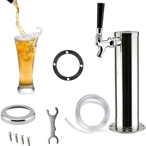 Colonne de bancs en acier inoxydable - Distributeur de bière - Distributeur de bière portable - Distributeur de boisson Homebrew - Tour de bière - Pour bière - Pour bière - Tête unique (1/5)