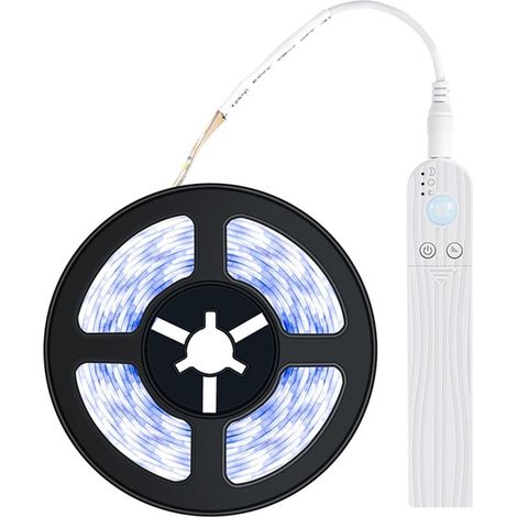 JSSEVN - 5 m Bande Lumineuse À Détecteur De Mouvement, Boîtier À Piles, Veilleuse Intelligente, Activation par Pièce(White) (1/5)