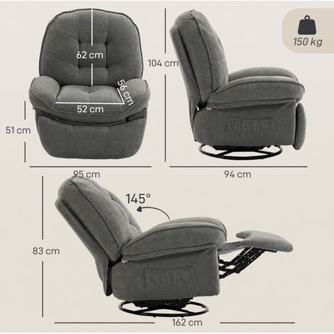 Sillón relax reclinable giratorio con balanceo OKMYHOME (1/2)