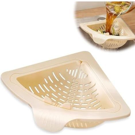 Passoire magnétique pour évier, panier multifonction pour évier, tamis triangulaire avec bouchon rotatif pour évier de cuisine, panier filtrant amovible (1/5)
