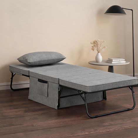 Canapé convertible coloris gris 188 x 75 x 38 cm (1/5)