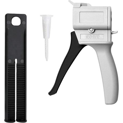 Pistolet Distributeur Époxy 50 ml, Applicateur Manuel pour Colles à Deux Composants, Pistolet à Colle avec Mélange 1:1, Pistolet Distributeur de Colle pour Verre, Bois, Métaux et Céramique (1/5)
