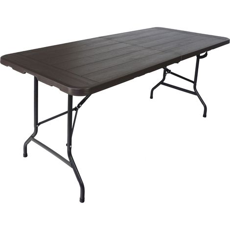 Buffettisch Klapptisch 180 x 75 cm Holzoptik klappbar Kunststoff Gartentisch  Bierzelttisch (1/5)