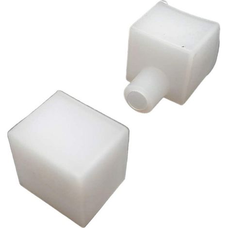 Jandei - Par de tapas para perfil flexible de silicona cuadrado de 16x16mm