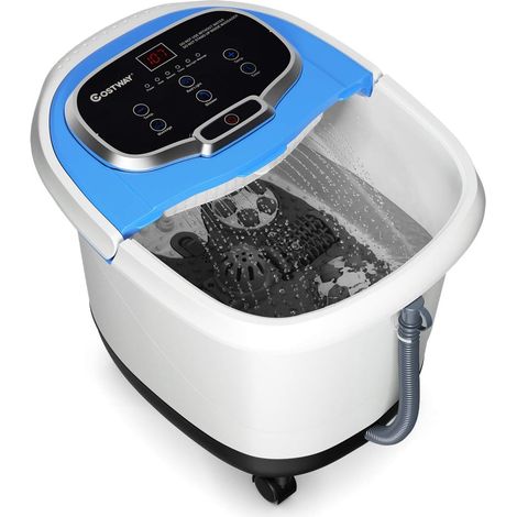 COSTWAY Bañera para Pies Masajeador de Baños para Pies Eléctrico Temporizador de 10-60 Minutos / 35-48 ℃ / 500W con Rodillo de Masaje Azul
