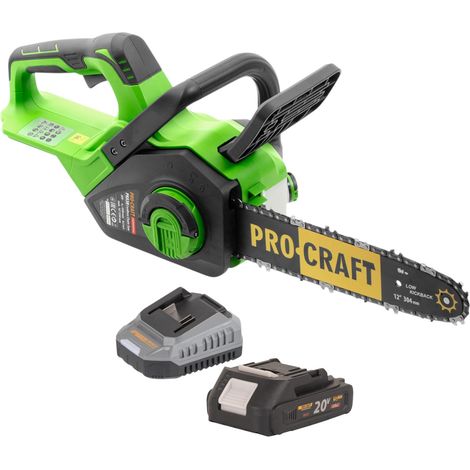 Motosega a batteria Procraft PKA38 20 V 304 mm Brushless + 1x batteria 2,0 Ah + caricabatteria