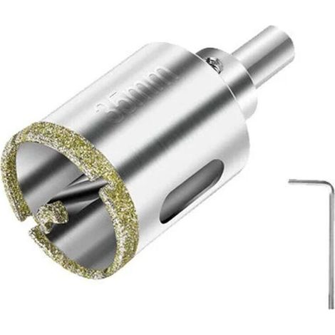 SCIE-CLOCHE DIAMANTéE 35 mm, Scie Cloche Carrelage avec Revêtement de Surface en Diamant pour Coupe de Verre, Carrelage, Céramique, Marbre, Calcaire (1/4)