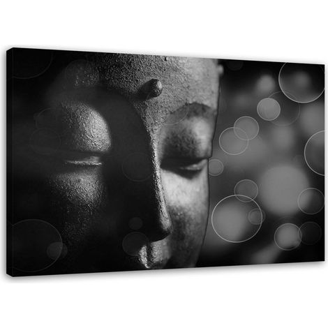 Tableau sur toile Bouddha Zen Noir et Blanc 60x40 (1/5)