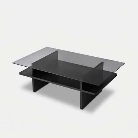 Couchtisch aus gehärtetem Glas Saga - Schwarz (1/3)