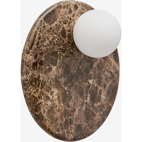 SKLUM Wandlampe Ø30 cm aus Marmor mit Kristallkugel Conrad                      Brauner Marmor Emperador             