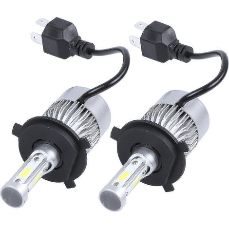 Lot de 2 ampoules LED S2 H4 72W 8000LM pour phares, feux de route/croisement, blanc 6000K (1/2)