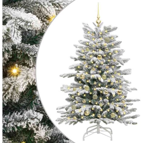 Sapin de Noël,Arbre de Noël Artificiel à Branches Articulées Blanc 150 cm CFW41757 (1/5)