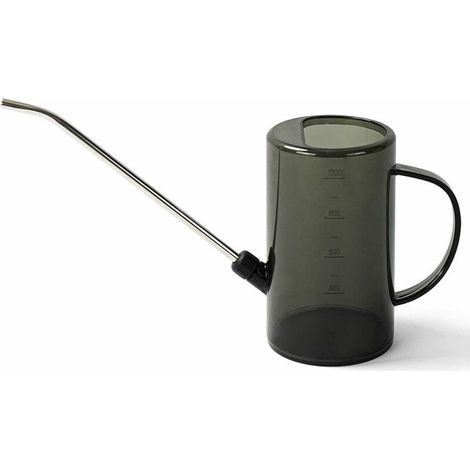 DEESSE SHOP - Arrosoir pour plantes d'intérieur avec bec long en acier inoxydable, 1 litre - Échelle facile à mesurer - Moderne - Plantes d'intérieur/Succulentes/Fleurs/Jardinage extérieur (Gris) (1/5)