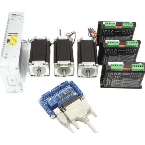 Kit CNC, Moteur Pas à Pas à Couple Élevé, Carte de Contrôle Polyvalente, Kit Mach3 LPT 3 axes (1/2)
