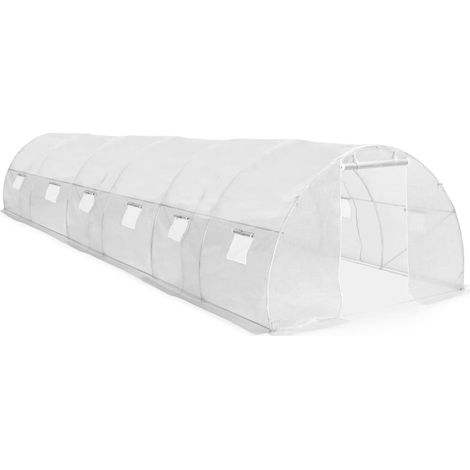 Tenda da serra per piante fiori e ortaggi 27 m² 900 x 300 x 200 cm bianca 020044443