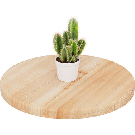 LAMO Manufaktur Plateau de table rond 40 cm en bois naturel Pour table basse ronde ou de chevet Épaisseur : 28 mm Couleur : Naturel