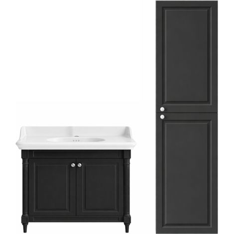 Mueble de baño JACOB DELAFON Cléo 1889 gris intenso + lavabo de 1 orificio + columna derecha (1/5)