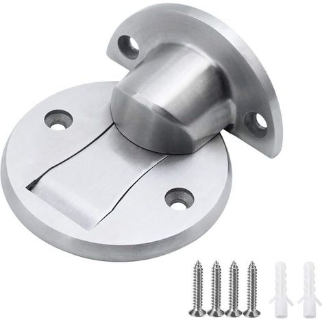 Ein magnetischer Türstopper aus Edelstahl mit Schraube und Saugnapf, geeignet für Schiebe- und Festtüren in Wohnungen, Büros, Badezimmern und Küchen - Silber. (1/4)