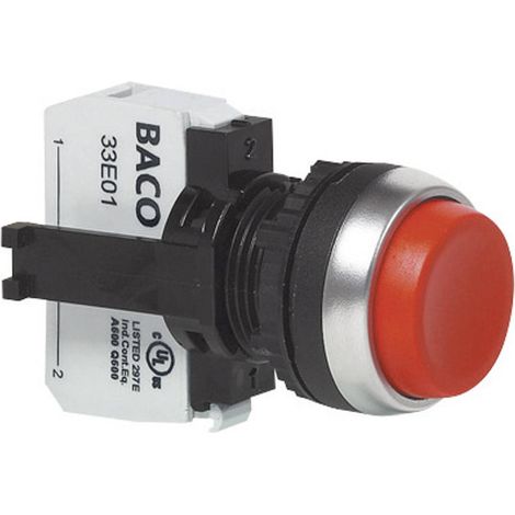 BACO BAL21AB01A L21AB01A Bouton-poussoir collerette plastique, chromé rouge 1 pc(s) (1/2)
