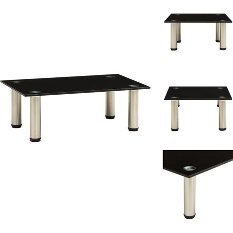 TV-Möbel - Living TV-Tisch 40x35x17 cm Schwarz Hartglas (1/5)