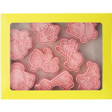 8 Emporte-pièces Animaux Forme Plastique Alimentaire Moule à Biscuits Pâtisserie Fondant (1/5)