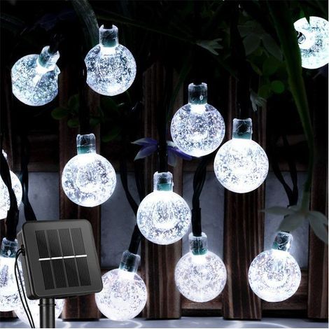 20 m lange Solar-Lichterkette, IP65 wasserdicht, 100 kaltweiße LEDs, dekorative Außenbeleuchtung für Garten und Terrasse (1/5)