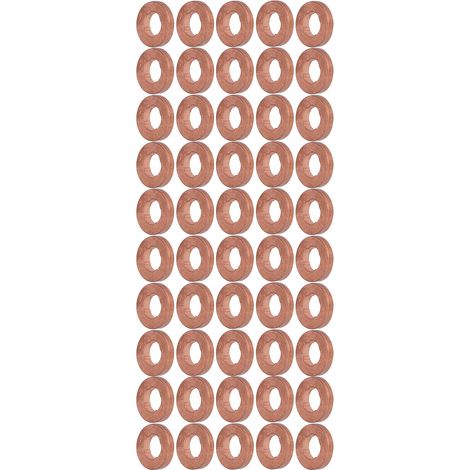 Lot de 50 rondelles cuivre plates, joints d'étanchéité écrasables pour injecteur bateau, kit garnitures FS060077 (1/5)