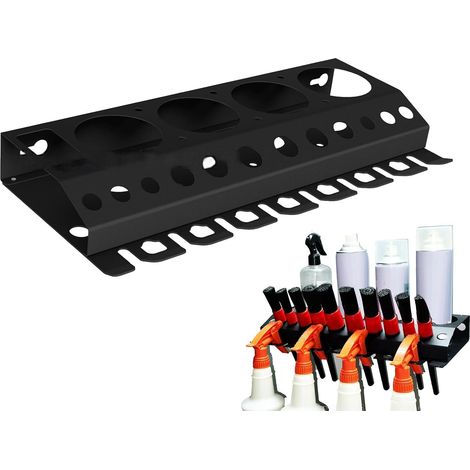 Support de rangement pour flacon pulvérisateur de voiture, support mural pour outils de nettoyage de voiture, présentoir d'accessoires de lavage pour garage, atelier, organisateur de brosses (1/5)