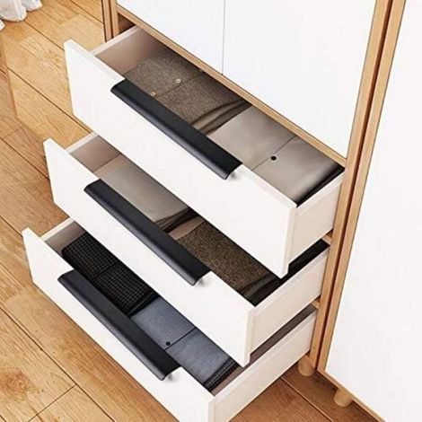 Lot de 10 Poignee de Meuble Cuisine Noir Poignée Cuisine Noir Poignée Profil Noir Poignée Meuble Noir Mat en Alliage d'Aluminium E (1/4)