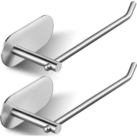 Towel Rings 2 Packs Hand Towel Holder Self Adhesive Stick on Wall, Small Towel Rack Bar & Toilet Paper Holder for Kitchen or Bathroom, Compatible Design (1/5)
