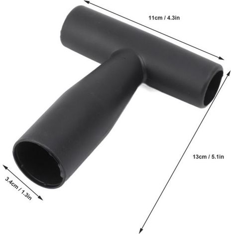 Manche de pelle - - Poignée en T - Plastique noir - Antidérapant - Diamètre 3,4 cm (1/5)