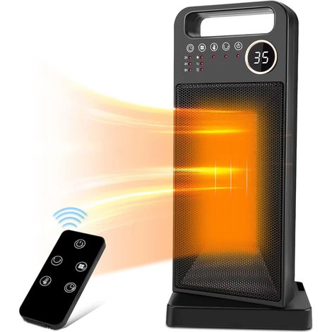 Radiateur soufflant en céramique à économie d'énergie 2000 W, radiateur électrique avec télécommande et minuterie, protection contre la surchauffe 2000D