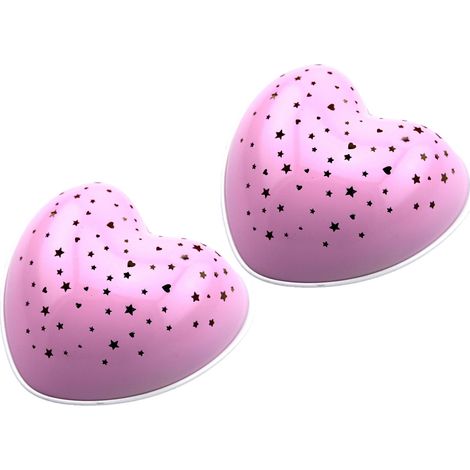 2 x LED Nachtlicht SOLAR HEART projiziert Herzen/Sterne mit Solar/USB aufladbar (1/5)