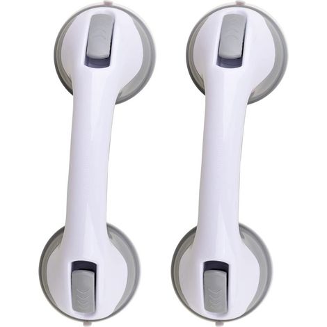 Barres d'appui mises à jour (2025) pour baignoires et douches, poignées à ventouse, barre d'appui de 30 cm (12 po) - Aide à l'équilibre uniquement pour carrelage, verre, plastique dur, personnes handi (1/5)