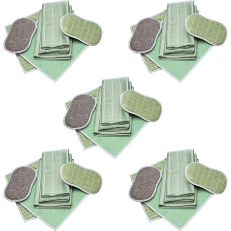 Set mit 5 Sets à 6 Bambus-Mikrofasertüchern für Fenster, Spiegel, Fliesen, Autokarosserien, Glasreinigung, Haushaltsreinigung und Badezimmer (1/4)