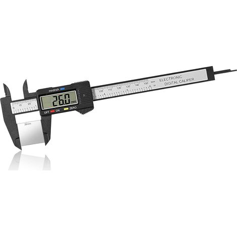Calibro digitale, calibro digitale da 150 mm/6", strumento di misura elettronico con ampio display LCD, per misure esterne, interne, di profondità e di gradini (1/5)