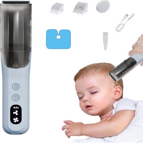 Tondeuse de finition silencieuse et étanche - Tondeuse à aspiration rechargeable - Sans fil et silencieuse - Bleue (1/5)