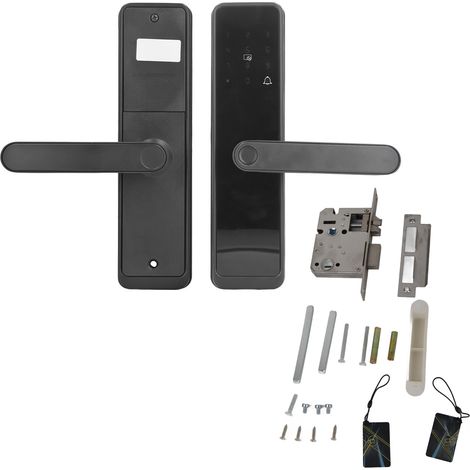 Verrou intelligent de porte avec empreinte digitale, code PIN, carte IC, clé anti-effraction, contrôle via application, serrure d’entrée sécurisée pour domicile. (1/5)