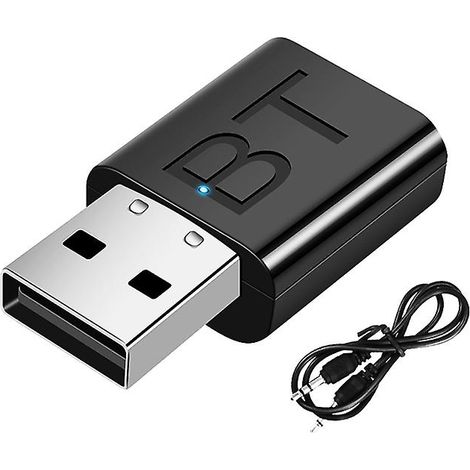 Adaptateur Bluetooth sans fil USB, récepteur Bluetooth 5.0, prise auxiliaire 3,5 mm pour PC, voiture, musique, adaptateur audio stéréo auxiliaire pour TV et casque (1/4)
