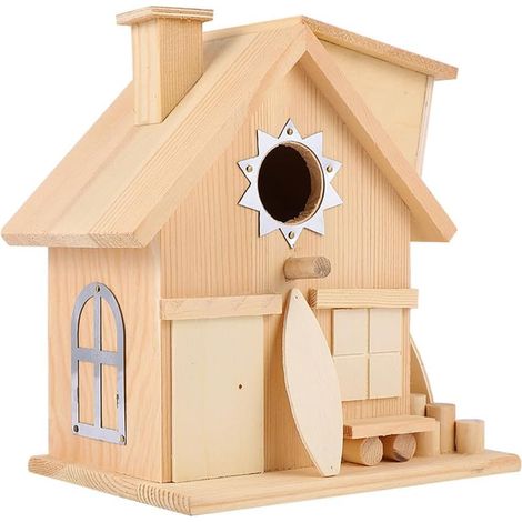 Vogelhaus mit Pfosten Rustikales Vogelhäuschen für Draußen