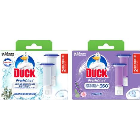 DUCK FRESH DISC WC SET 2 RICARICHE DA 6PZ EUCALIPTO E LAVANDA ASSORTITI