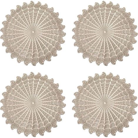 Set de table rond en PVC, lot de 4, sets de table ronds creux (1/5)
