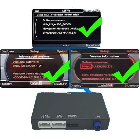 Décodeur multimédia, compatibilité CarPlay, support Android Auto, Pour A8 2010-2018 (1/2)